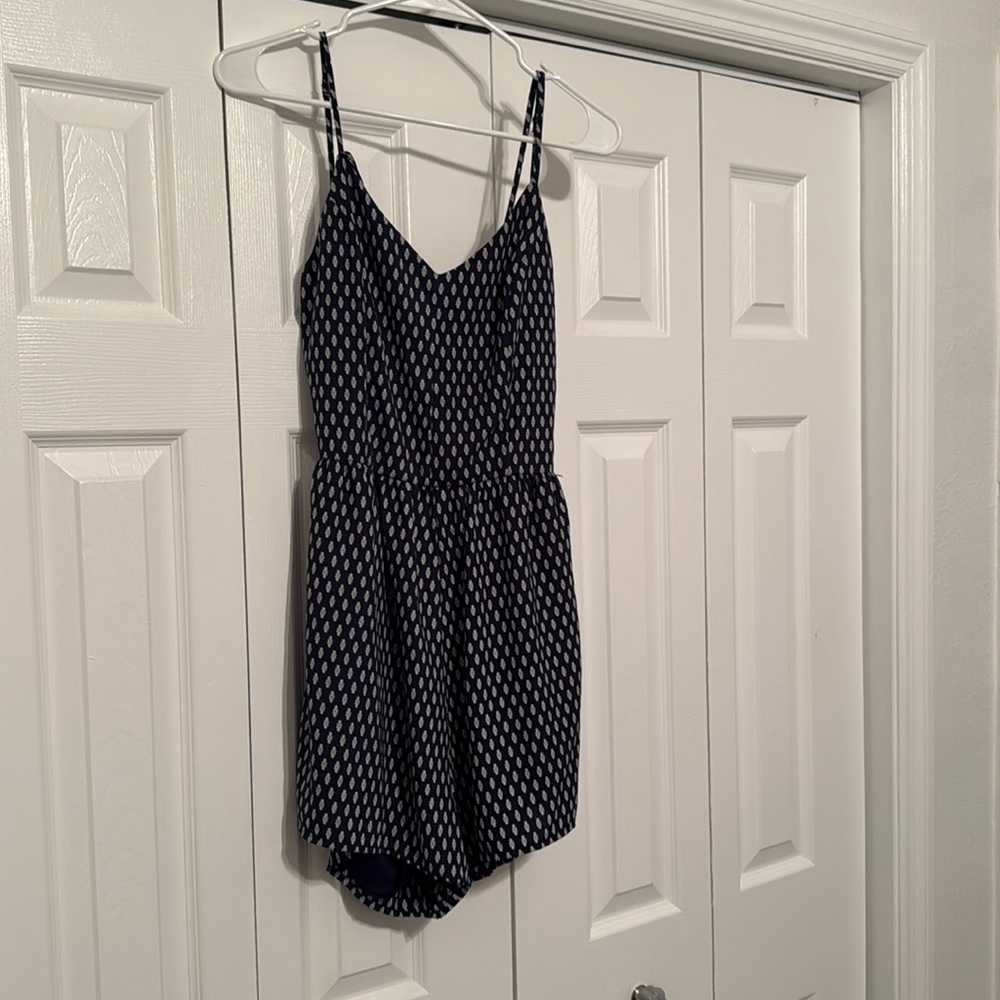 Sage Navy Romper